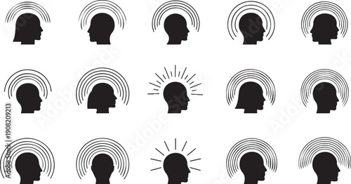 Creative Ideas and Inspiration Concept with Human Silhouettes Icons