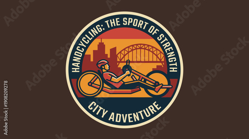 Handcycling The Sport of Strength City Adventure featuring a Handcyclist with City Skyline and Bridge