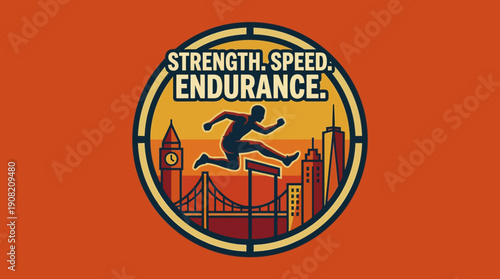 Athletic Strength, Speed, and Endurance Training and Fitness Competition Event Illustration