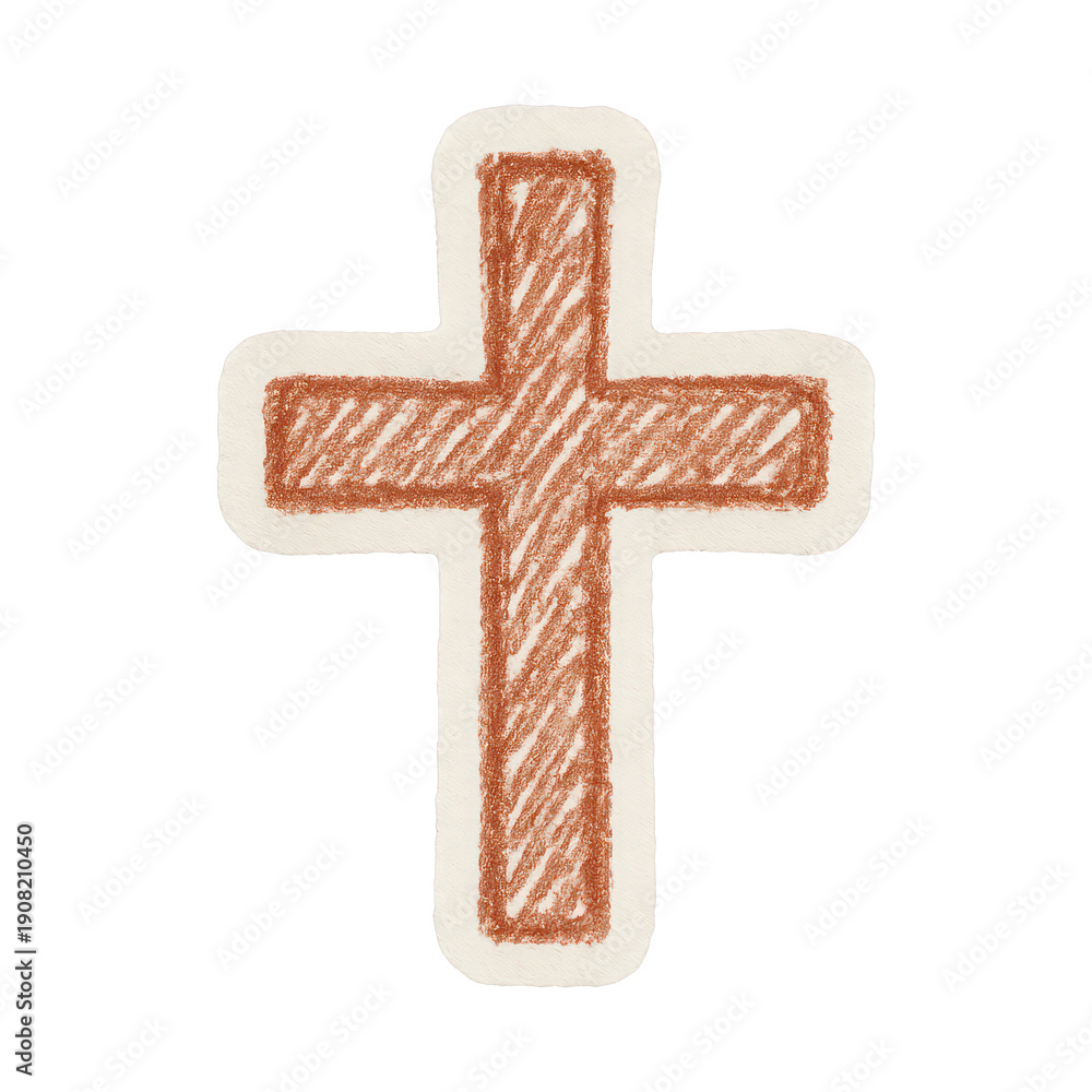 Obraz premium PNG Hand-drawn cross illustration design.