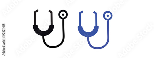 Medical stethoscope icons used for listening to internal body sounds.