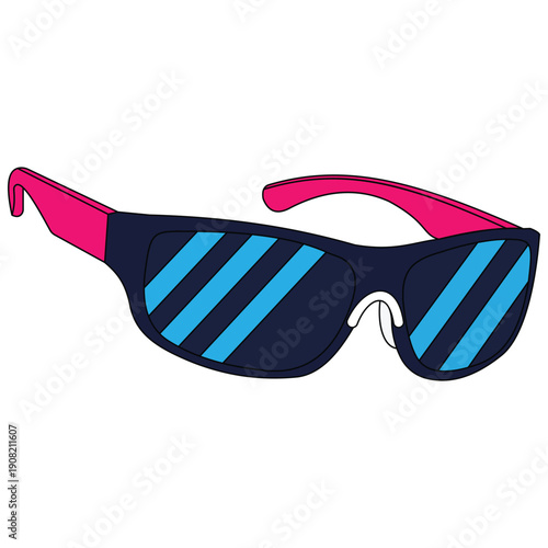 Stylish Eyewear: These vibrant sunglasses, featuring a unique blend of colors, exude a sense of fashion-forward flair and a touch of modern chic.