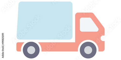 Simplified Transport: A simplified illustration of a delivery truck, perfect for conveying concepts of shipping, logistics, and transportation.