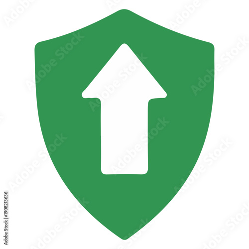Green Shield With Up Arrow