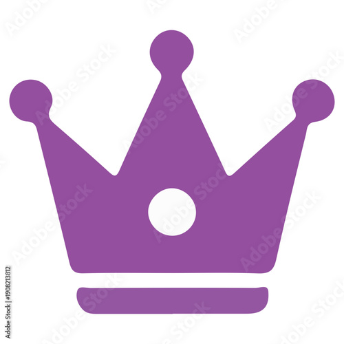 Purple Royal Crown Vector Icon