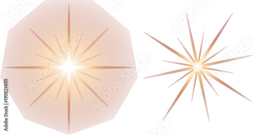 Sparkling golden light flare vector EPS, glowing lens flare effect with bright starburst rays and sunburst isolated on transparent background