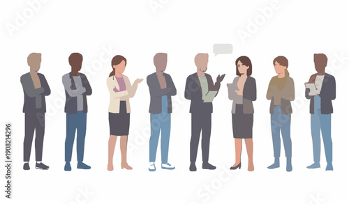 Multicultural business people group in smart casual office wear teamwork vector illustration