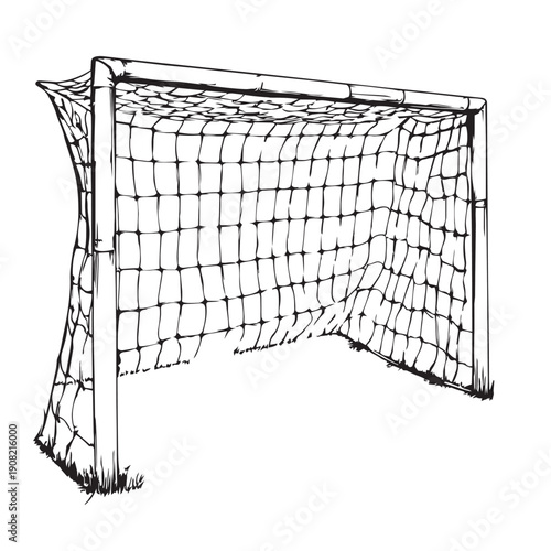 soccer goal isolated on white background.