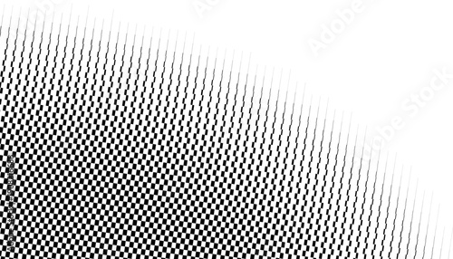 Abstract Monochrome Circular Halftone Pattern with smooth transition effect. Geometric Grid Distortion Vector element. Easily scaled and recoloured without losing quality. EPS10 