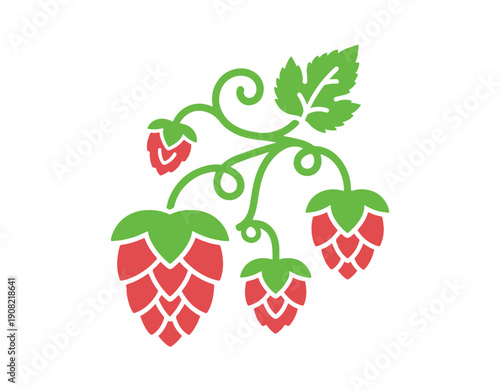 Hop glyph symbol, Beer Festival and farming, vector icon of beer hops, hop plant graphics, solid sign with modifiable stroke

