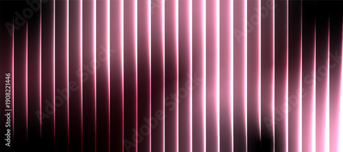 Rose pink glass stripe abstract background with glossy vertical reflections transparent layers and a soft futuristic glowing light effect.