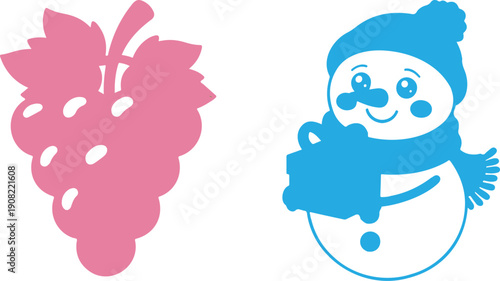 Cute Christmas Character Icon Set  Snowman, Gifts, and Festive Cheer