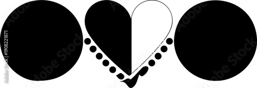 Celestial Heart & Moon Phase Outline Icon Minimal Astrology Symbol