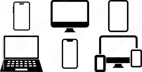 Minimalist E-reader Device Black Icon with Blank Screen for Digital Books and Online Reading Experience