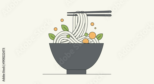 Noodles bowl illustration