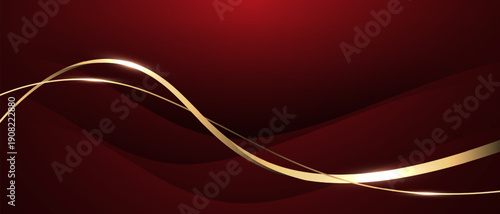 Abstract luxury element with gold light glow effect on red modern graphic design decoration for banner template background vector