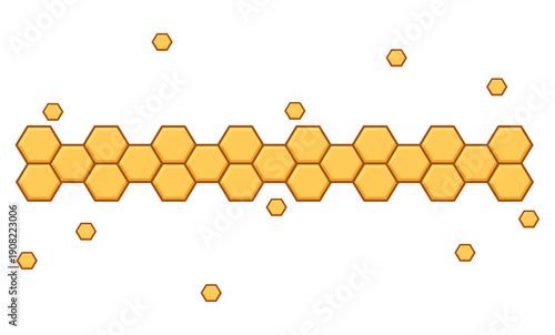 honeycomb and honey divider border decoration illustration vector
