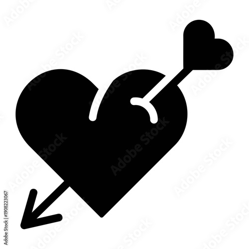 Heart with arrow Solid icon