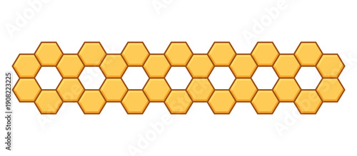 honeycomb with honey hexagon divider border illustration vector