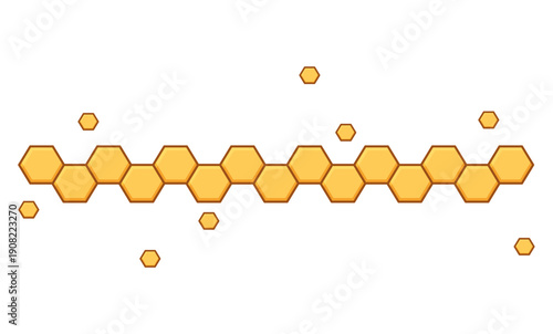 honey and honeycomb beehive border divider card decoration illustration vector