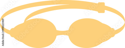 Swimming Goggles Icon Set  Blue and Orange Flat Vector