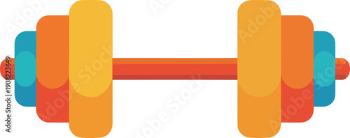 Colorful Dumbbell Icon Set Fitness and Weightlifting