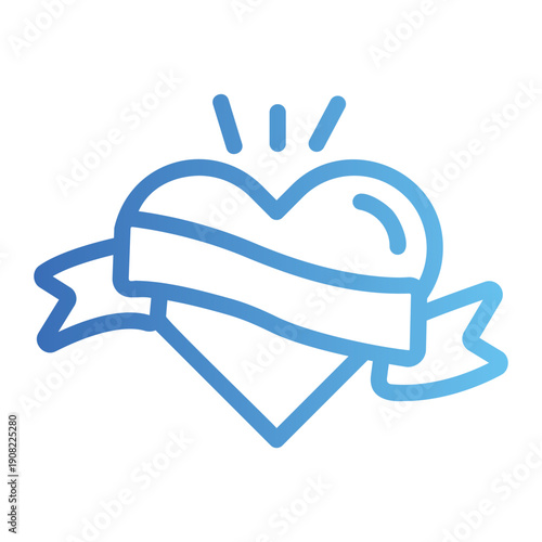 Heart with ribbon Gradient icon