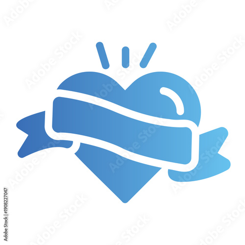 Heart with ribbon Gradient icon