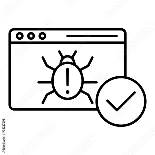 bug fixing line icon with editable stroke