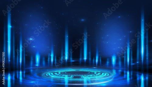 Abstract dark space, blue n...