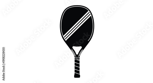 Black and white illustration of a pickleball paddle facing forward