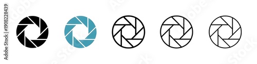 Free Download Shutter line icon vector set in Flat and Outline Style Isolated on White Background.  - GFXLoad