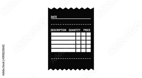 Black and white image of a blank receipt or ticket stub with lines