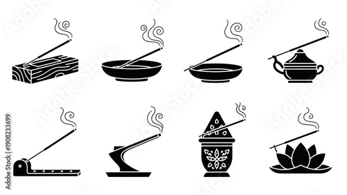 Incense Sticks and Holders Collection: Various Designs for Aromatherapy and Relaxation