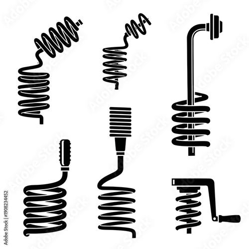 Plumbing Snake Drain Cleaning Tools Set - Professional Auger Equipment Icons