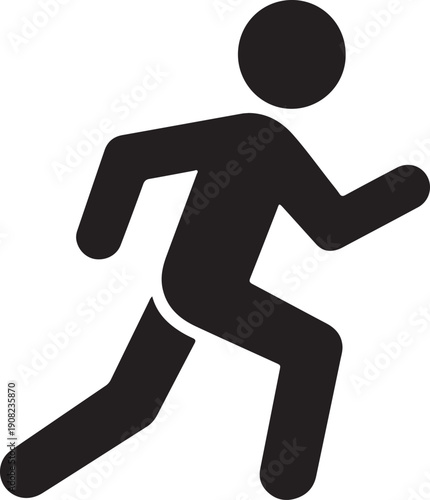 Black Silhouette Icon of a Running Person runner