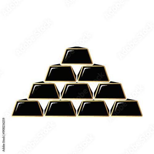 Stack of Gold Bars Pyramid Shape, Financial Wealth Concept