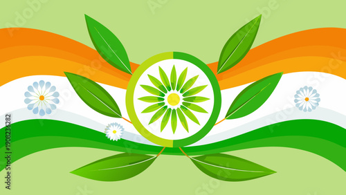 The national flag of india with its iconic ashoka chakra and tricolor design Vector