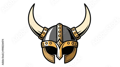 Viking Helmet with Horns - Cartoon Style Warrior Headwear