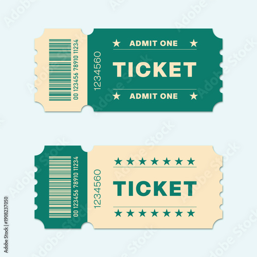 Ticket template in vintage style.