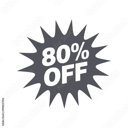 80% Off Sharp Sunburst Badge - Aggressive Clearance Sale Label