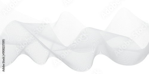 Abstract  white line in vector business texture. Pattern line blend curve flow futuristic white background. Modern background futuristic energy sound waves technology concept background.