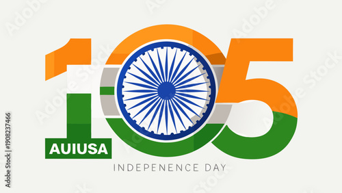 India celebrates 75 years of independence with a vibrant flag and the number 75 Vector