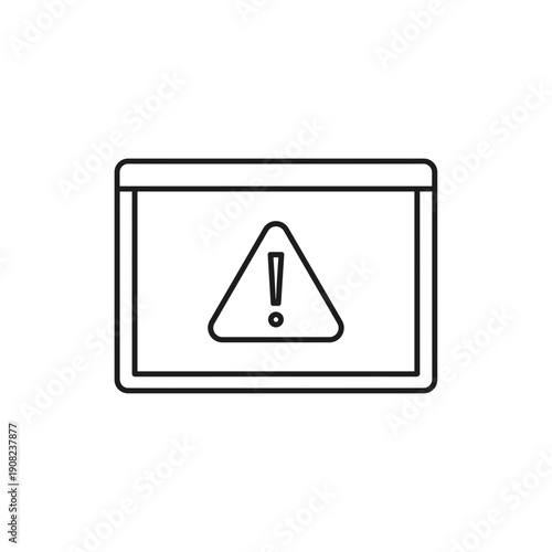 Free Download Warning sign displayed on a digital screen in minimalist style icon  - GFXLoad