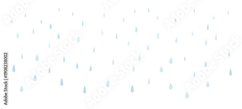 Watercolor Raindrops Background: Soft Blue Rain Elements for Rainy Season-300dpi-