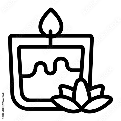 Aromatheraphy candle Line Icon