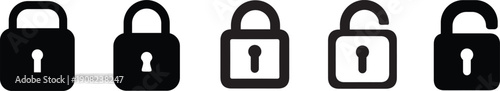  Locked & Unlocked Padlock Design Secure Access Lock Icons .open and closed padlock icon. Privacy & Protection Icons.