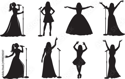 Black silhouettes showing the human life cycle stages from a crawling baby and running child to active adults and elderly people in a wheelchair