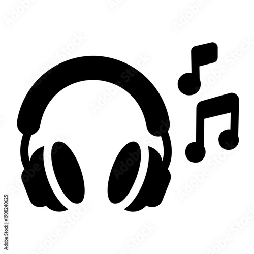 Music headphone Solid icon