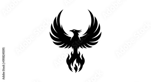 Phoenix rising symbol on white